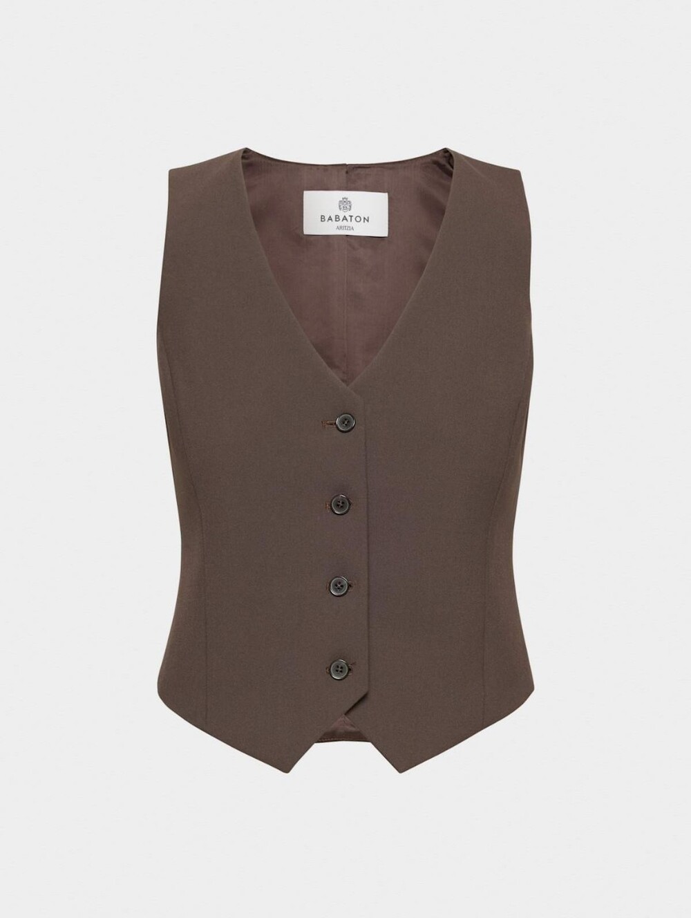 BABATON Deniro Vest Brown Contemporary Quiet Luxury Size 4 Aritzia